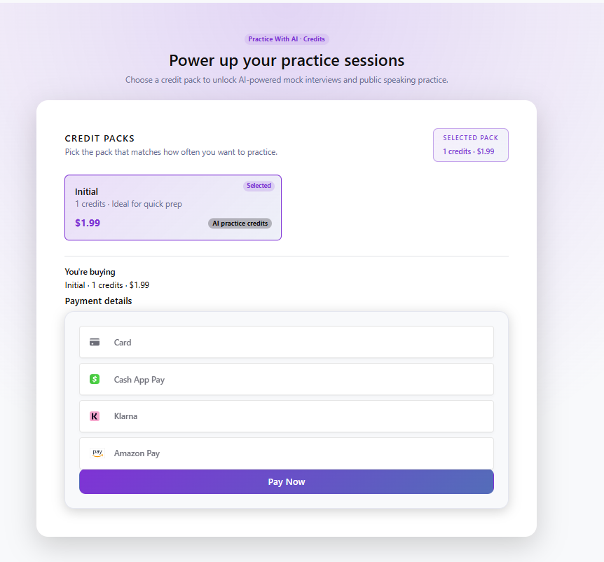 PrepWithAI payment screen